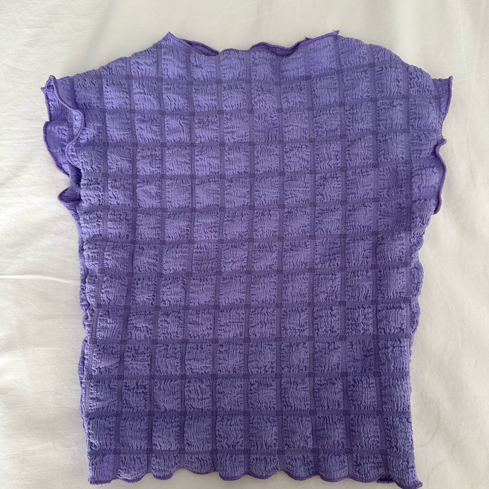 Purple Textured Toddler Girl Top 3T